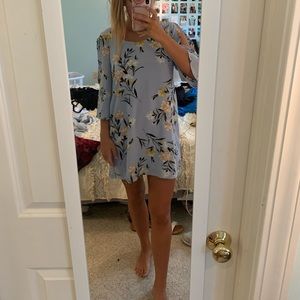 Blue & floral flowy dress!